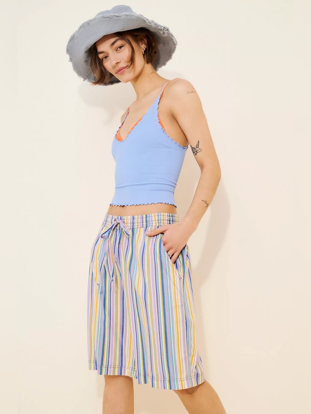 Saylor Poplin Stripe Short